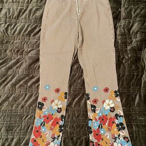 BDG Tan and White Striped Pants Boho